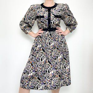 VTG BRELI ORIGINALS Front Button Floral Midi Dress